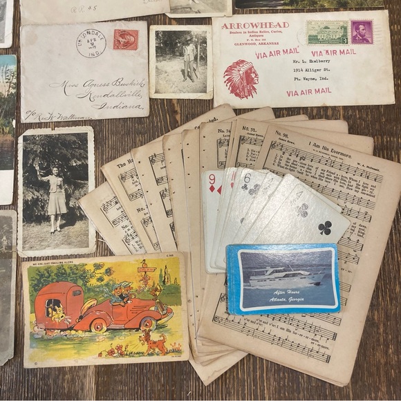 Ephemera Lot | Photos Postcards Playing Cards Yearbook Pages Hymnbook Pages - Picture 5 of 16